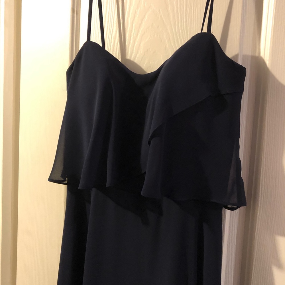 Morilee NAVY Bridesmaids Dress #21515 Chiffon with Spaghetti Straps